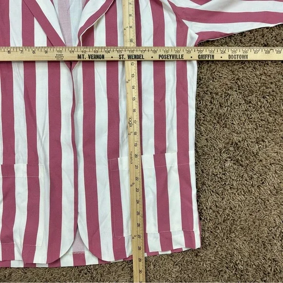 Vintage Enfocus Studio Pink and White Striped Jumpsuit Set With Blazer - Picture 7 of 11